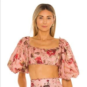 Zimmermann Cassia Scallop Crop Top